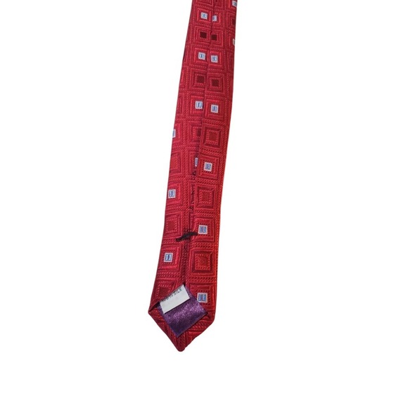 Burma Bibas Mens Tie Luxury Designer Red Blue Geometric Excellent Condition - Picture 7 of 12